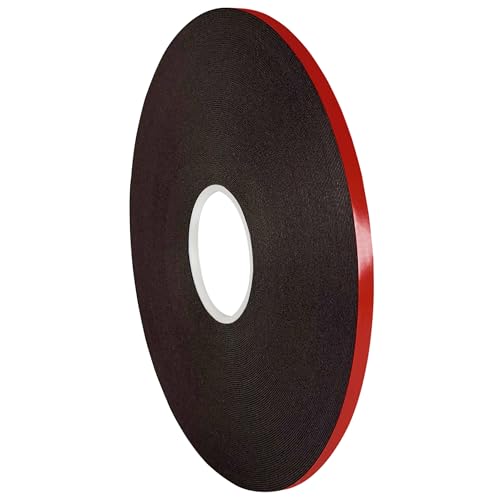 KLEBESHOP24 SPIEGELKLEBEBAND DOPPELSEITIG stark klebend | schwarz, 1 mm Dicke, 50 m, Breite wählbar | Universelles Montageband | Schaumklebeband für Holz, Glas, Metall, Kunststoff etc. / 12 mm x 50 m von KS24 Products