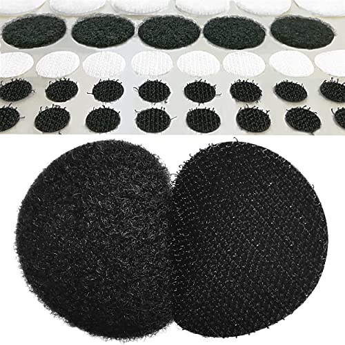 KS24 PRODUCTS Klettpunkte selbstklebend | Sets aus Haken und Flausch | Schwarz oder Weiß/Ø 80 mm (extra flach), schwarz, 2 Stück von KS24 Products