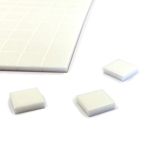 Schaumstoff Pads selbstklebend einseitig - als Anschlagdämpfer und Schutzpuffer - Dicke 3 mm, 12 x 12 mm, weiß / 1000 Stück von KS24 Products