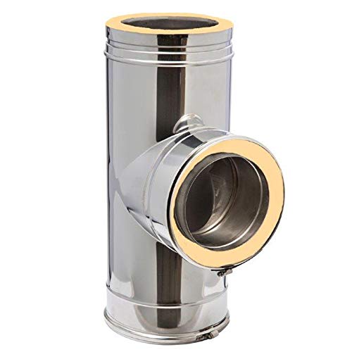 DW Complete Rauchrohranschluß 90° T-Stück 180mm 25mm Dämmung Ofenrohr Rauchrohr Kaminrohr Doppelwandig Edelstahlschornstein Isoliert gedämmt DW Complete Rauchrohranschluß 90° T-Stück 180mm 25mm Dämmung Ofenrohr Rauchrohr Kaminrohr Doppelwandig Edelstahlschornstein Isoliert gedämmt von KS24