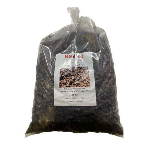 Lava Mulch 8-16mm 25kg Schneckenschutz Pflanzengranulat Dachbegrünung Lavastein Gartenbeet von KS24