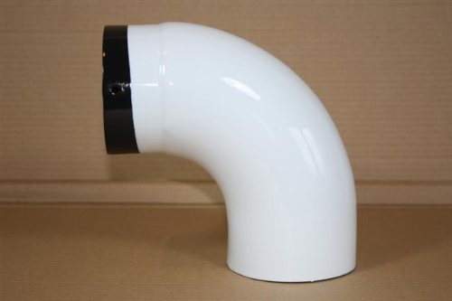 Ofenrohr Rauchrohr Bogen 90°glatt weiß emailliert hq 130 ø von KS24