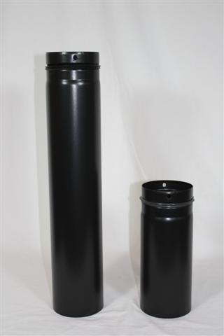 Rauchrohr, Ofenrohr Pellet-Rohr 0,25m schwarz-matt 80 ø 0,6mm stark von KS24