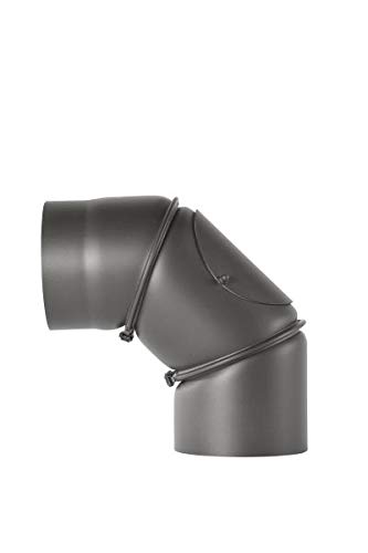 Rauchrohr Bogen drehbar mit Tür ø 150 gußgrau # 288 2mm von KS24