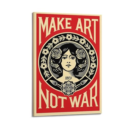 KSAIRHNRHRG Poster "Make Art Not War", Wandkunst, Cover, Zimmer, Vintage, ästhetisches Poster, dekoratives Gemälde für Wohnzimmer, Schlafzimmer, elegantes Poster, 40 x 60 cm, Rahmenstil KSAIRHNRHRG Poster "Make Art Not War", Wandkunst, Cover, Zimmer, Vintage, ästhetisches Poster, dekoratives Gemälde für Wohnzimmer, Schlafzimmer, elegantes Poster, 40 x 60 cm, Rahmenstil von KSAIRHNRHRG