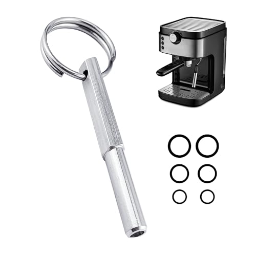 1 Stück Ovalkopfschlüssel Mit 6 Gummiringen, Reparaturwerkzeug Mit Schlüsselring, Kaffee-Reparaturwerkzeug, Ovalkopf-Reparaturwerkzeug, Zubehör Für Kaffeemaschine von KSBBHDS