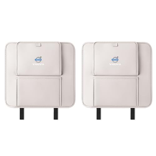 2 Stück Rückenlehnenschutz Auto für Volvo XC40 XC60 XC90 V40 V60 V90 S40 S60 S80 S90 C30 C70, Rücksitzschoner Kick-Matte aus Leder, Autositzschoner Rücklehnenschutz, Wasserdichter Verschleißfest von KSDJSNA