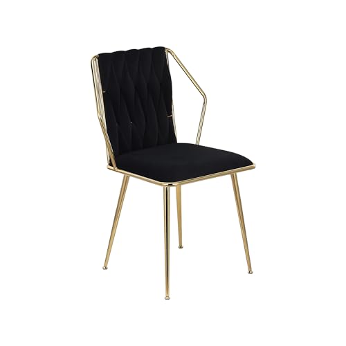KSFASHZ Esszimmerstühle, 6er-Pack, schwarz, Wohnzimmerstühle mit goldenen Beinen, moderner Esszimmerstuhl, 6er-Pack Dining-Stühle, Set mit 6 modernen Esszimmerstühlen, Wohnzimmerstuhl von KSFASHZ