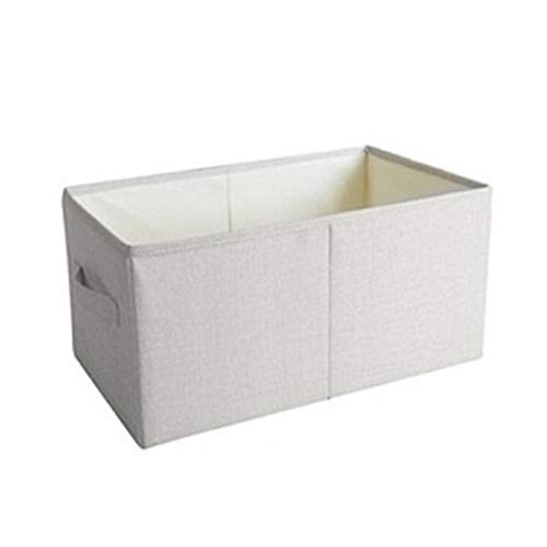 KSFBHC Stoff Aufbewahrungsboxen mit Deckel Faltbarer Tuch Aufbewahrungsbox Stoff Kleidung Container Kleiderschrank Schlafzimmer Kleiderschrank Wohnzimmer (Color : Beige, Size : 50x40x29cm) von KSFBHC