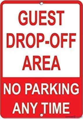 KSFEITING Blechschild Metall Warnschild Gastabgabebereich No Parking Any Time Parking Street für Wanddekoration 20 x 30 cm (Höhe Länge) Bürobedarf Aluminiumschild von KSFEITING