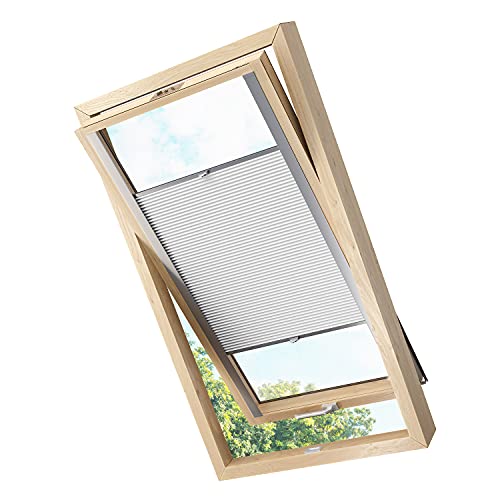 DACHFENSTERPLISSEE FALTROLLO Thermo VERDUNKELND Weiss Sand Cappuccino HELLGRAU DUNKELGRAU Beere HELLGRÜN DUNKELGRÜN BLAU PASSEND FÜR VELUX FAKRO (FAKRO 78x118 dunkelgrau) von KSHANDEL24