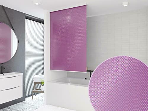 KSHANDEL24 HALB Kassetten DUSCHROLLO Laser LILA VIOLETT 3D Multicolor 7 Breiten ZUR Wahl (140x240 cm) von KSHANDEL24
