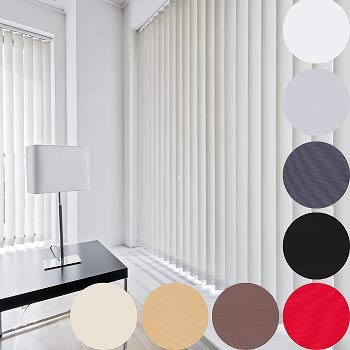 KSHANDEL24 LAMELLENVORHANG SCHIEBEVORHANG FERTIGES KOMPLETTSYSTEM Weiss SCHWARZ GRAU BRAUN ►8 Farben ►14 GRÖßEN (Weiss, 100x180 cm) von KSHANDEL24