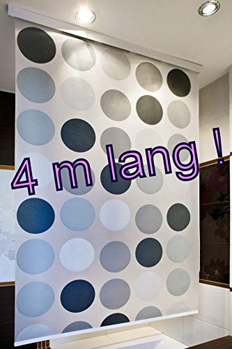 KSHANDEL24 PERFEKT FÜR HOHE Decken! Kassetten DUSCHROLLO 4 m LANG Retro DUSCHVORHANG ÜBERLÄNGE 140 x 400 cm! Shower Rollo Curtain! von KSHANDEL24