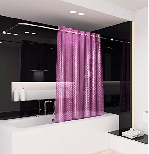 KSHANDEL24 PEVA DUSCHVORHANG Laser LILA VIOLETT - 3D Multicolor - 5 Breiten ZUR Auswahl - AUCH ÜBERLÄNGE (180x180 cm) von KSHANDEL24