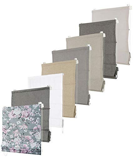 KSHANDEL24 Premium RAFFROLLO FALTROLLO Jalousie GRAU Sand ANTRAZIT Weiss Schoko Blumen BRAUN - 12 Größen - 8 Farben (Sand, 120x175 cm) von KSHANDEL24