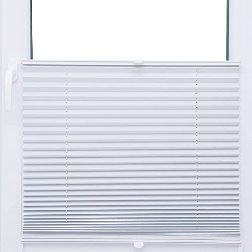 Thermo Black Out PLISSEE 130x150 cm FALTROLLO Weiss Silber 100% VERDUNKELND - MEGA Auswahl - von KSHANDEL24
