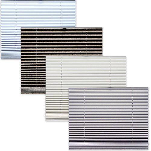 Thermo Black Out PLISSEE FALTROLLO Weiss BEIGE GRAU Taupe Silber 100% VERDUNKELND Jalousie (Weiss metallic, 80x100 cm) von KSHANDEL24