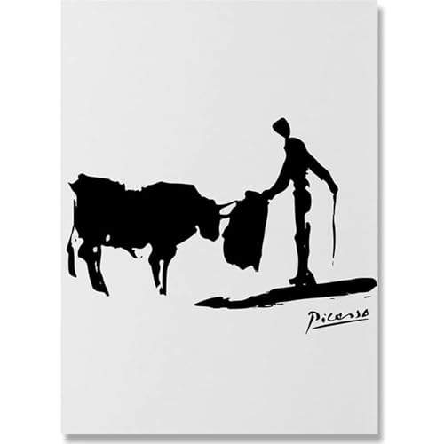 KSHAO ATHQW Berühmte Pablo Picasso Poster 《Spanischer Stierkampf》 Wandkunst Pablo Picasso Drucke Illustration Leinwand Malerei Für Home Decor Bilder 30x40cm Kein Rahmen von KSHAO ATHQW