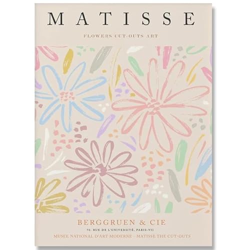 KSHAO ATHQW Henri Matisse Poster Matisse Bunte Blumen Leinwand Malerei Papierschnitt Wandkunst Matisse Drucke Für Wohnzimmer Dekor Wandbild 30x40cm Kein Rahmen von KSHAO ATHQW