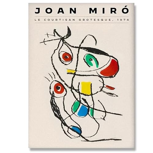 KSHAO ATHQW Juan Miró Ausstellung Poster Und Leinwand Malerei《Linie Graffiti》Moderne Einfache Drucke Juan Miró Wandkunst Für Wohnzimmer Dekor Bild 30x40cm Kein Rahmen von KSHAO ATHQW