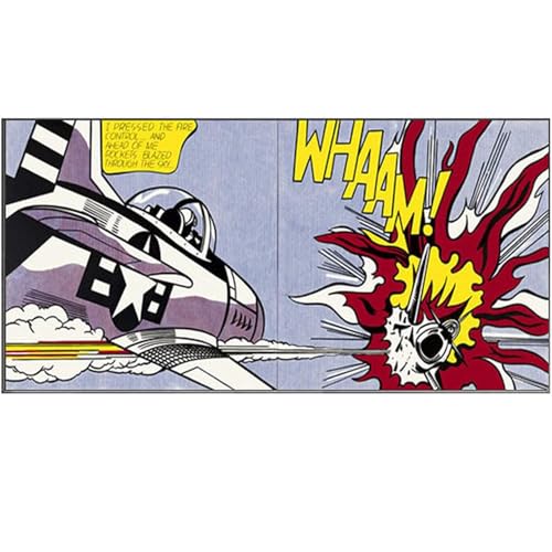 KSHAO ATHQW Roy Lichtenstein Prints abstraktes Flugzeug-Explosionsposter, Pop-Wandkunst, lustige Leinwandgemälde für Heimdekoration, Bilder, 60 x 40 cm, ohne Rahmen von KSHAO ATHQW