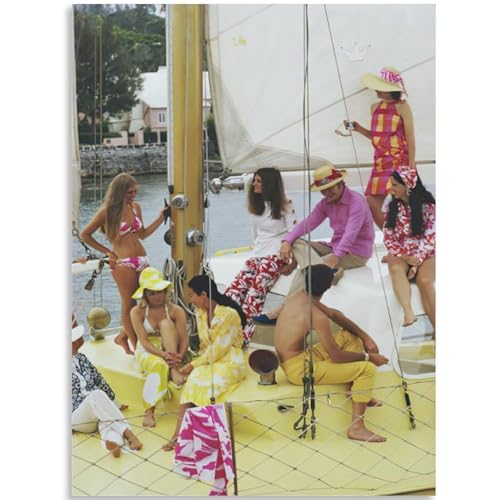 KSHAO ATHQW Slim Aarons Wandkunst Poolside Photography Poster Slim Aarons Leinwand Slim Aarons Drucke für Wohnzimmerdekoration 50 x 70 cm ohne Rahmen von KSHAO ATHQW