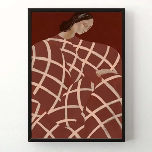 KSHAO ATHQW Sofia Lind Drucke und Poster, gestreifte Charaktere, Leinwandgemälde, Einfachheit, Wandkunst für Wohnzimmer, Schlafzimmer, Korridor, Dekorbild, 50 x 70 x 1, ohne Rahmen von KSHAO ATHQW