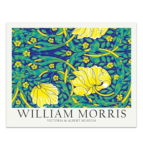KSHAO ATHQW William Morris Ausstellungsplakat Gelbe Blume Pflanze Leinwand Gemälde William Morris Wandkunst Nordische Drucke für Wohnkultur Bild 40x60cmx1 Kein Rahmen von KSHAO ATHQW