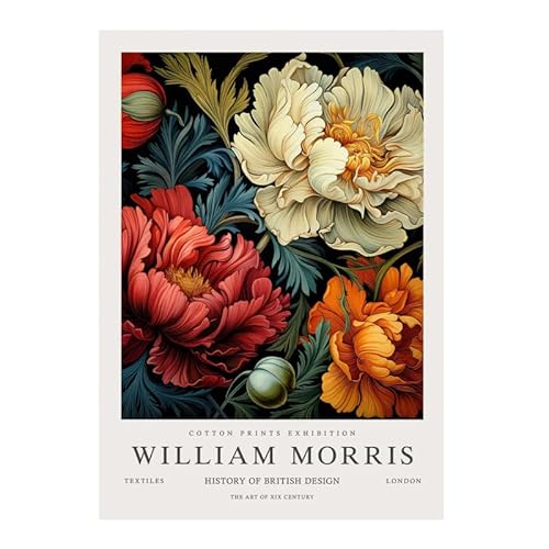 KSHAO ATHQW William Morris Ausstellungsplakat Pflanze Tulpe Leinwand Gemälde William Morris Wandkunst Nordic Einfache Drucke für Home Decor Bild 40x60cmx1 Kein Rahmen von KSHAO ATHQW