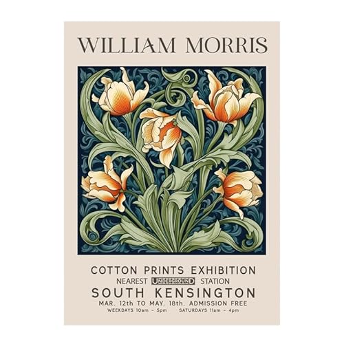 KSHAO ATHQW William Morris Pflanze Ausstellung Poster Tulpe Leinwand Gemälde William Morris Wandkunst Nordic Einfache Drucke für Home Decor Bild 60x80cmx1 Kein Rahmen von KSHAO ATHQW