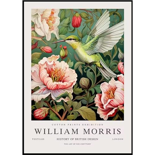 KSHAO ATHQW William Morris Poster Blumen Und Vögel Wandkunst William Morris Leinwand Malerei Retro Drucke Für Moderne Wohnkultur Bilder 60x80cmx1 Kein Rahmen von KSHAO ATHQW