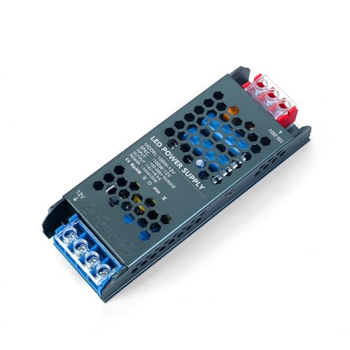 KSIBNW 12V LED Trafo 100W, 230V auf 12V Transformator 8,3A LED Extra Dünn Treiber Netzteil Adapter Schalt Niedervolttrafo, AC 230Volt to DC 12Volt 8,3A 100W Konstantspannungs Netzteil von KSIBNW