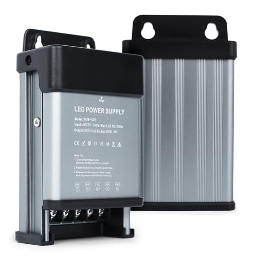 KSIBNW 12V LED Trafo 100W Transformator Outdoor IP44, Wasserdicht LED Netzteil Treiber 230V auf DC 12 Volt 8,3A Elektronischer Schalt Niedervolttrafo Konstantspannungs Driver Außen für LED Streifen von KSIBNW