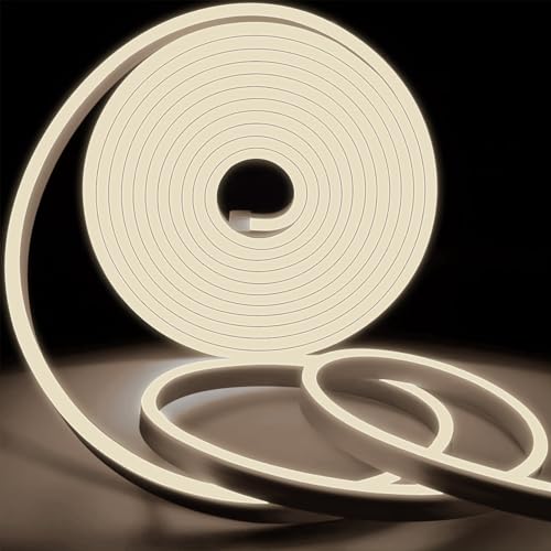 KSIBNW LED Strip Streifen 230V, Neon LED Strip 10M LED Band Neutralweiß Wasserdichter IP65 LED Lichterkette Lichtband Flexibler Mit Netzteil Und LED Controller für Zimmer Deko, Küche, Decke, Party von KSIBNW