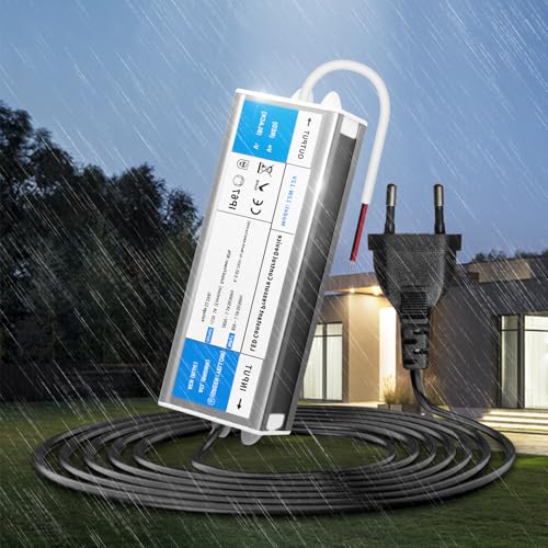 KSIBNW LED Trafo 12V 12W 1A Netzteil Adapter IP67 Outdoor Wasserdicht Transformator mit Stecker, Treiber 230V AC auf DC 12Volt Konstantspannung Niedervolt Schaltnetzteil für Außen LED Streifen von KSIBNW