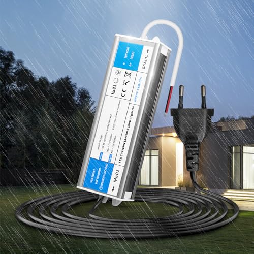 KSIBNW LED Trafo 12V 24W 2A Netzteil Adapter IP67 Outdoor Wasserdicht Transformator mit Stecker, Treiber 230V AC auf DC 12Volt Konstantspannung Niedervolt Schaltnetzteil für Außen LED Streifen von KSIBNW