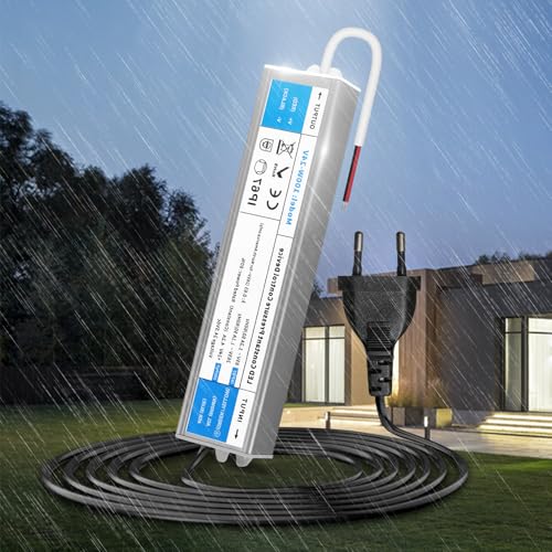 KSIBNW LED Trafo 24V 100W 4,2A Netzteil Adapter IP67 Outdoor Wasserdicht Transformator mit Stecker, Treiber 230V AC auf DC 24Volt Konstantspannung Niedervolt Schaltnetzteil für Außen LED Lampen von KSIBNW