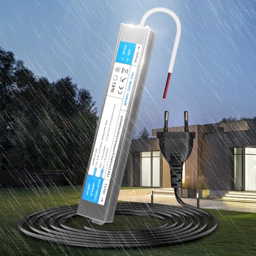 KSIBNW LED Trafo 24V 200W 8,3A Netzteil Adapter IP67 Outdoor Wasserdicht Transformator mit Stecker, Treiber 230V AC auf DC 24Volt Konstantspannung Niedervolt Schaltnetzteil für Außen LED Lampen von KSIBNW