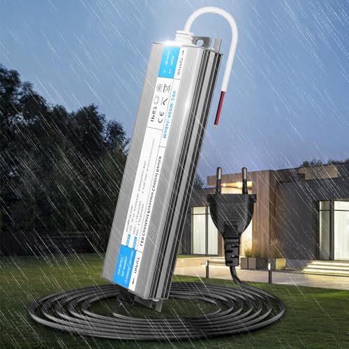 KSIBNW LED Trafo 24V 400W 16,7A Netzteil Adapter IP67 Outdoor Wasserdicht Transformator mit Stecker, Treiber 230V AC auf DC 24Volt Konstantspannung Niedervolt Schaltnetzteil für Außen LED Lampen von KSIBNW