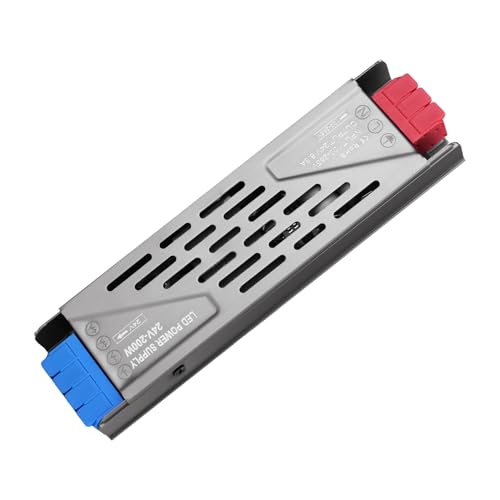 KSIBNW Netzteil 24V 200W LED Trafo 230V auf 24V Transformator, Treiber Schaltnetzteil Adapte Extra Dünn Netzteil für LED-Streifen Lampen Strahler Lichtbänder, AC 230V to DC 24V 8,3A 200W von KSIBNW