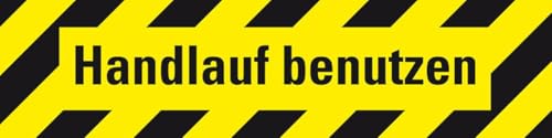 KSIGN Antirutschbelag Handlauf benutzen, R10, gelb/schwarz, selbstklebend, 800x200mm, ASR A1.5 von KSIGN