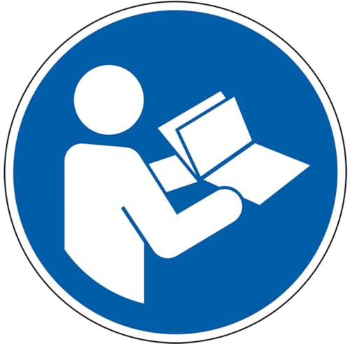 KSIGN Gebotsschild Anleitung beachten, RoHS konform, Folie, selbstklebend, Ø 50mm, 10/Bogen, DIN EN ISO 7010 M002 KSIGN Gebotsschild Anleitung beachten, RoHS konform, Folie, selbstklebend, Ø 50mm, 10/Bogen, DIN EN ISO 7010 M002 von KSIGN