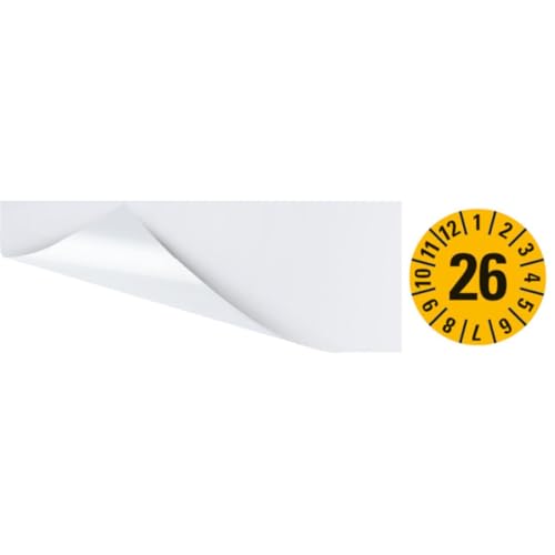 KSIGN Kabelprüfplakette 26, gelb, Folie, selbstklebend, 95x25mm, 60/Heft KSIGN Kabelprüfplakette 26, gelb, Folie, selbstklebend, 95x25mm, 60/Heft von KSIGN