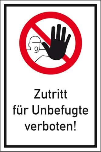KSIGN Kombischild Zutritt für Unbefugte verboten, Aluminium, 400x600mm von KSIGN