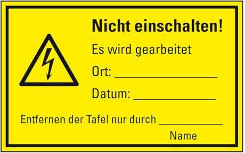 KSIGN Masch.-Hinweisschild Warnung elektronische Spannung Nicht einschalten!, Magnetfolie, 300x200mm KSIGN Masch.-Hinweisschild Warnung elektronische Spannung Nicht einschalten!, Magnetfolie, 300x200mm von KSIGN