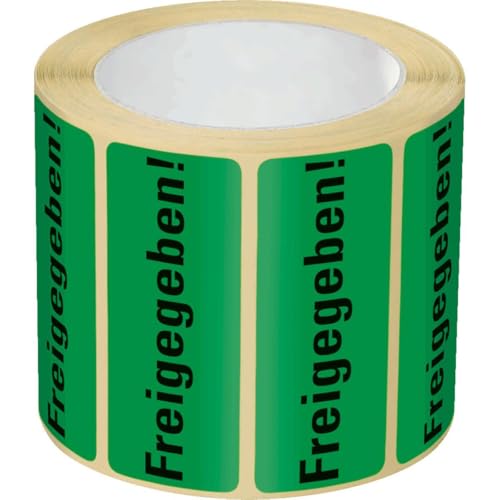 KSIGN Organisationsetikett Freigegeben!, grün, Haftpapier, ablösbar, 50x20mm, 500/Rolle von KSIGN