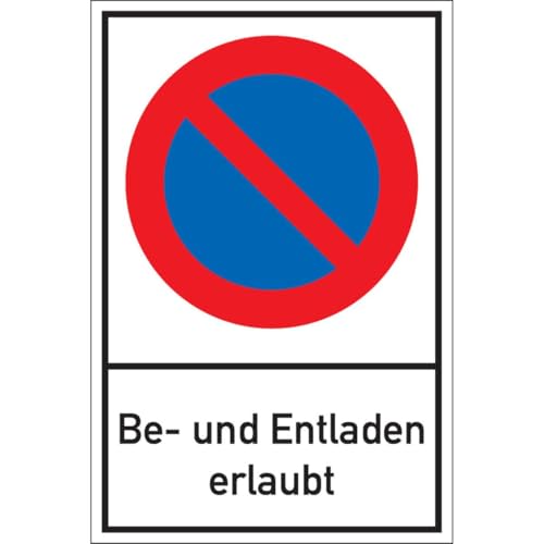 KSIGN Parkverbotsschild Be- und Entladen erlaubt, Aluminium, 400x600mm von KSIGN