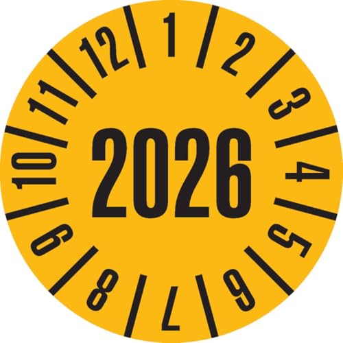 KSIGN Prüfplakette 2026, gelb, Dokumentenfolie, selbstklebend, Ø 25mm, 105/Heft KSIGN Prüfplakette 2026, gelb, Dokumentenfolie, selbstklebend, Ø 25mm, 105/Heft von KSIGN