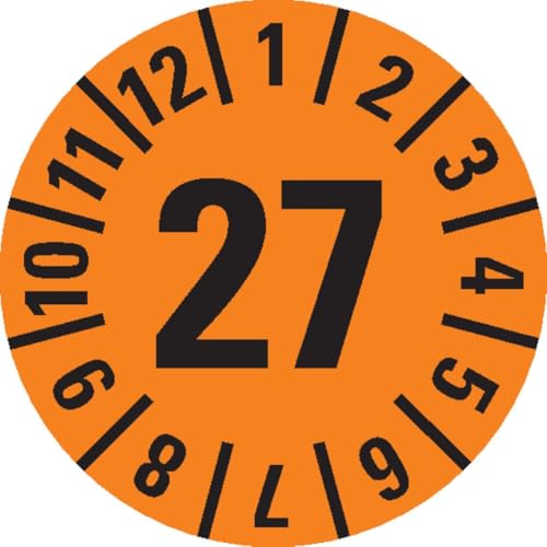 KSIGN Prüfplakette 27, orange, Dokumentenfolie, selbstklebend, Ø 15mm, 60/Bogen KSIGN Prüfplakette 27, orange, Dokumentenfolie, selbstklebend, Ø 15mm, 60/Bogen von KSIGN